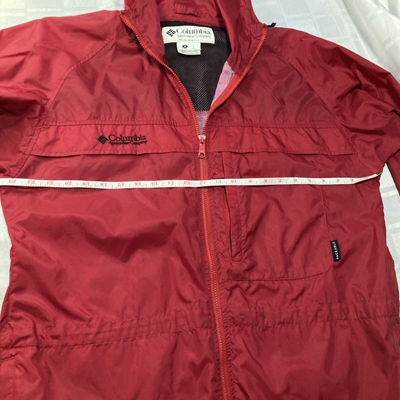 Vintage Columbia Sportswear Windbreaker Jacket Adult Large L Red Packable Coat - Picture 10 of 16